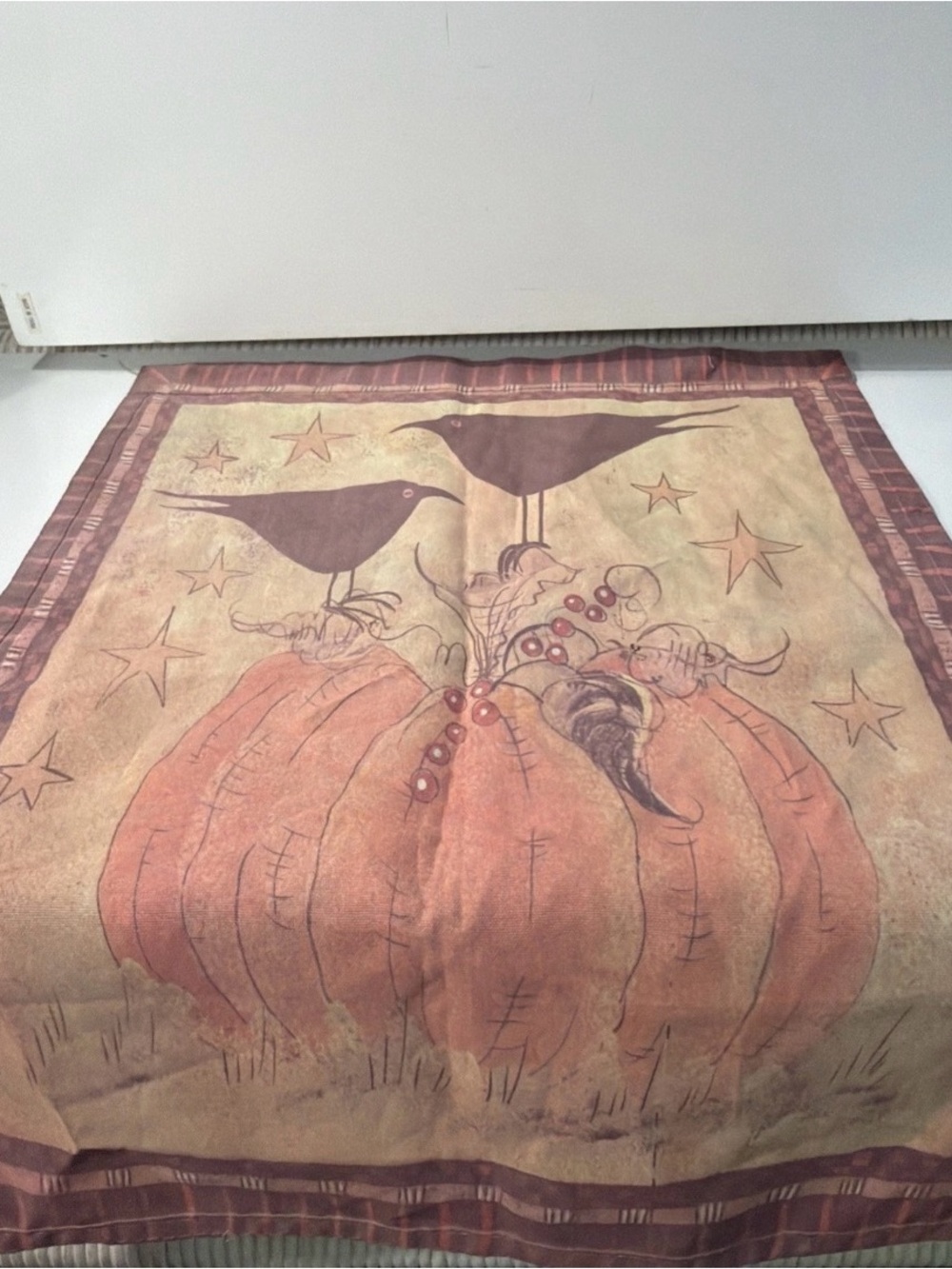 Autumn Pumpkin Panel with Crows